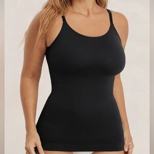 NWT Shapermint Women Black Scoop Neck Cami Tank Top Plus Size 2X Shapewear